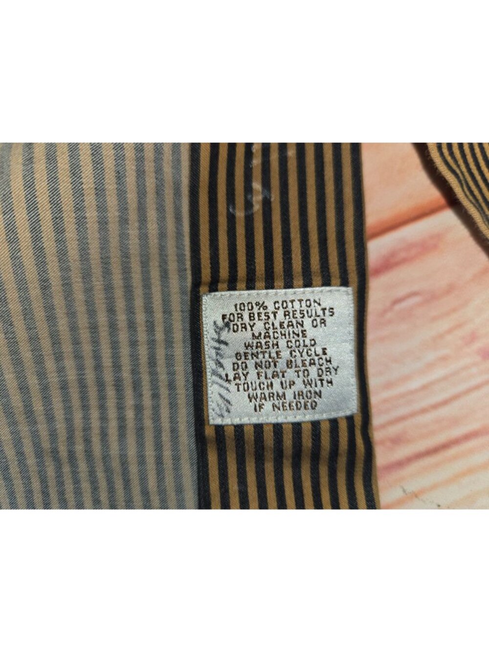Peter Millar Mens Brown & Black Stripe Long Sleeve Shirt XXL - Picture 6 of 7